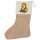Weihnachtsstrumpf Quietscheente Chefin Comic Gummiente Beige Jute