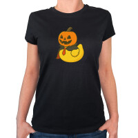 Damen T-Shirt Quietscheente Halloween Comic Gummiente