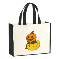 Jutetasche Quietscheente Halloween Comic Gummiente 21...