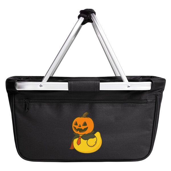 Einkaufskorb faltbar Quietscheente Halloween Comic Gummiente 20 Liter Black