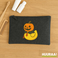 Kulturbeutel Quietscheente Halloween Comic Gummiente 1 Liter Charcoal