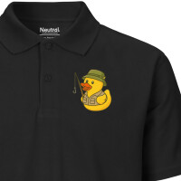 Herren Polo Shirt Quietscheente Angler Comic Gummiente