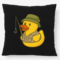 Kissen Quietscheente Angler Comic Gummiente 40x40cm