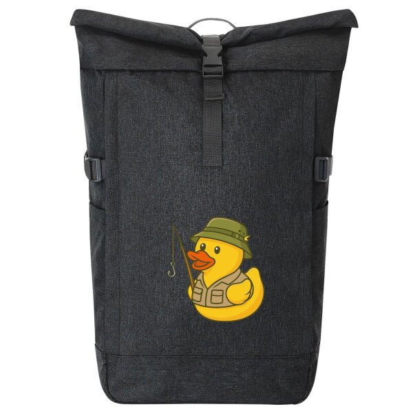 Kurierrucksack Quietscheente Angler Comic Gummiente 30-44 Liter Black Melange