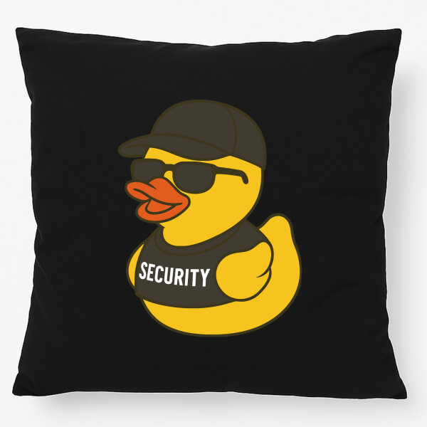 Kissen Quietscheente Security Comic Gummiente 40x40cm