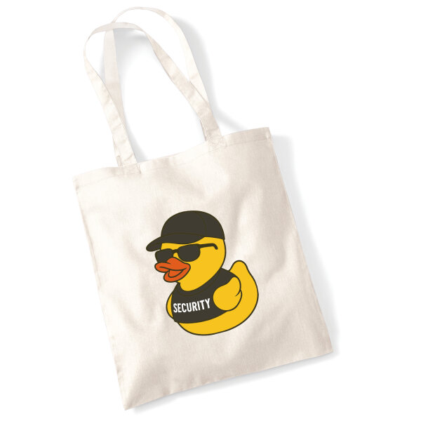 Jutebeutel Quietscheente Security Comic Gummiente 10 Liter