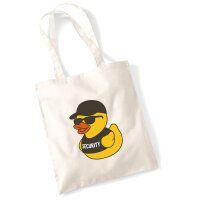 Jutebeutel Quietscheente Security Comic Gummiente 10 Liter