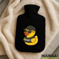 W&auml;rmflasche Quietscheente Security Comic Gummiente