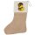 Weihnachtsstrumpf Quietscheente Security Comic Gummiente Beige Jute
