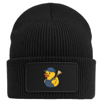 Beanie mit Patch Quietscheente Hausmeister Comic...