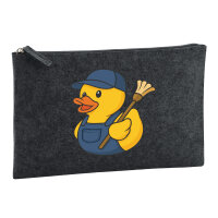 Kulturbeutel Quietscheente Hausmeister Comic Gummiente 1...