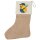 Weihnachtsstrumpf Quietscheente Hausmeister Comic Gummiente Beige Jute