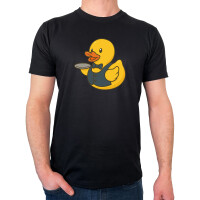 Herren T-Shirt Quietscheente Gastronomie Comic Gummiente