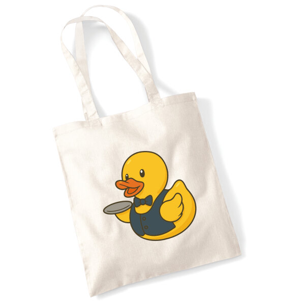 Jutebeutel Quietscheente Gastronomie Comic Gummiente 10 Liter