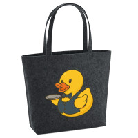 Filz Shopper Quietscheente Gastronomie Comic Gummiente 22...