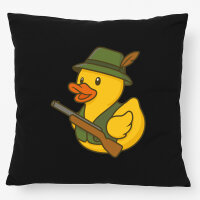 Kissen Quietscheente Jäger Comic Gummiente 40x40cm