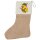 Weihnachtsstrumpf Quietscheente Jäger Comic Gummiente Beige Jute
