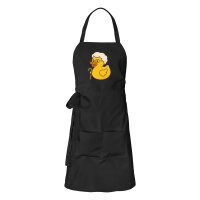 Schürze Quietscheente Rente Comic Gummiente mit Taschen