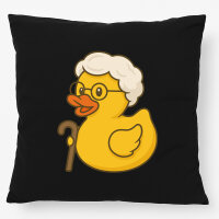 Kissen Quietscheente Rente Comic Gummiente 40x40cm