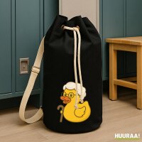 Seesack Quietscheente Rente Comic Gummiente 20 Liter Black