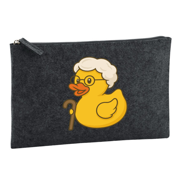 Kulturbeutel Quietscheente Rente Comic Gummiente 1 Liter Charcoal
