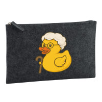 Kulturbeutel Quietscheente Rente Comic Gummiente 1 Liter...