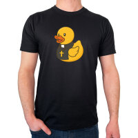 Herren T-Shirt Quietscheente Pfarrer Comic Gummiente