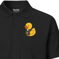 Herren Polo Shirt Quietscheente Pfarrer Comic Gummiente