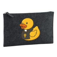 Kulturbeutel Quietscheente Pfarrer Comic Gummiente 1...