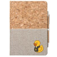 Notizbuch A5 Quietscheente Pfarrer Comic Gummiente 80...