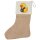 Weihnachtsstrumpf Quietscheente Pfarrer Comic Gummiente Beige Jute