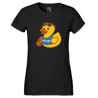 Damen T-Shirt Quietscheente Bademeister Gummiente...