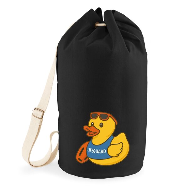 Seesack Quietscheente Bademeister Gummiente 20 Liter Black
