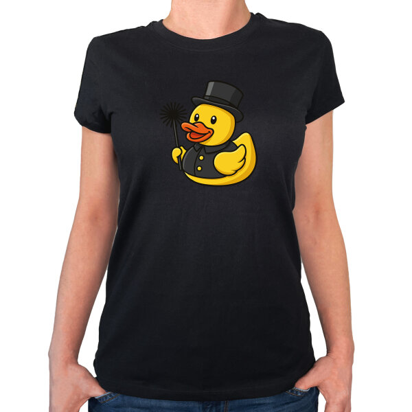 Damen T-Shirt Quietscheente Schornsteinfeger Gummiente Kaminfeger