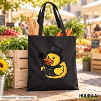 Jutebeutel Quietscheente Schornsteinfeger Gummiente 10 Liter