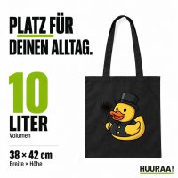 Jutebeutel Quietscheente Schornsteinfeger Gummiente 10 Liter