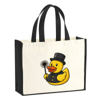Jutetasche Quietscheente Schornsteinfeger Gummiente...