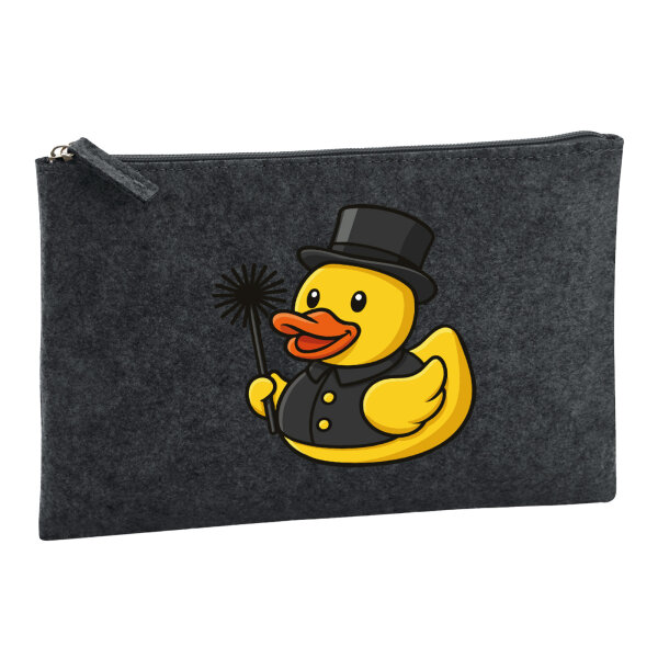 Kulturbeutel Quietscheente Schornsteinfeger Gummiente Kaminfeger 1 Liter Charcoal