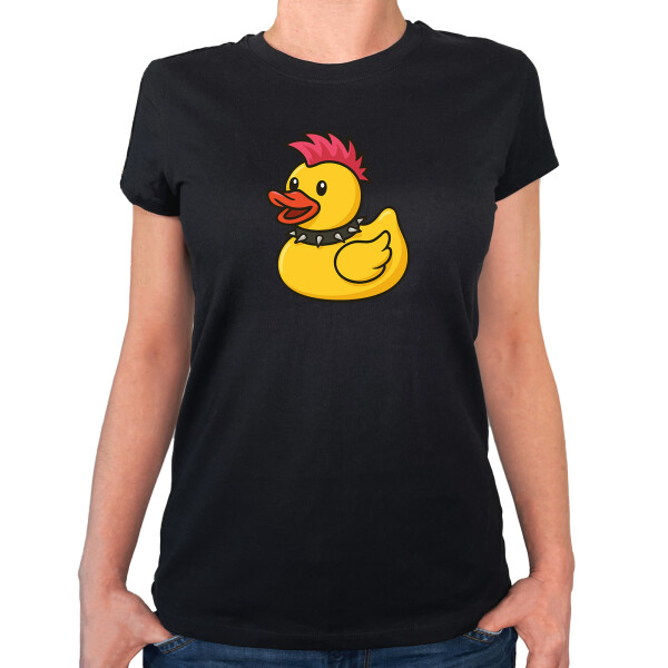 Damen T-Shirt Quietscheente Punk Gummiente Punker