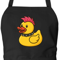 Schürze Quietscheente Punk Gummiente Punker mit Taschen