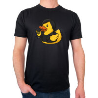 Herren T-Shirt Quietscheente Rocker Gummiente Biker