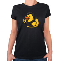 Damen T-Shirt Quietscheente Rocker Gummiente Biker