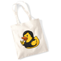 Jutebeutel Quietscheente Rocker Gummiente Biker 10 Liter