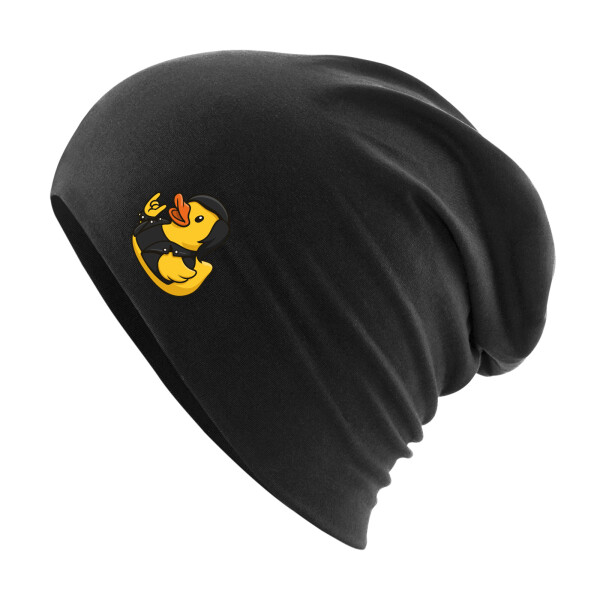 Beanie Quietscheente Rocker Gummiente Biker