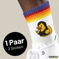 Unisex Socken Quietscheente Rocker Gummiente Biker Baumwolle
