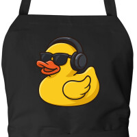 Schürze Quietscheente DJ Gummiente Club-DJ mit Taschen