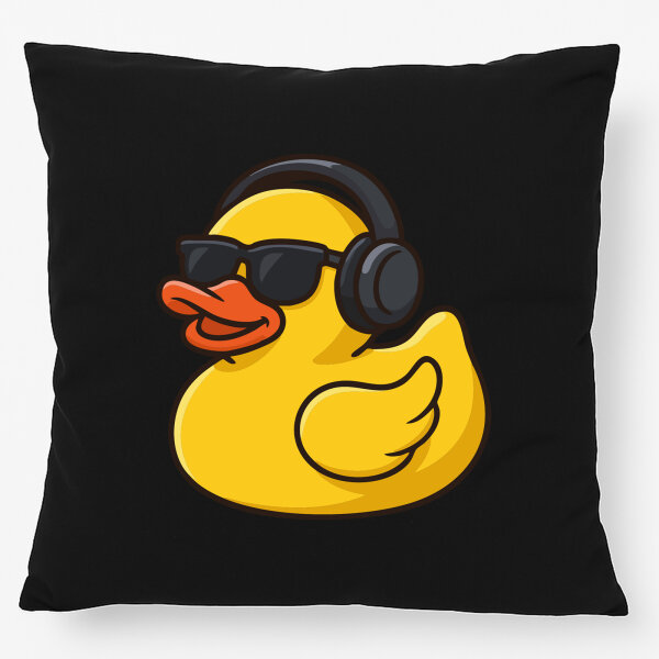 Kissen Quietscheente DJ Gummiente Club-DJ 40x40cm