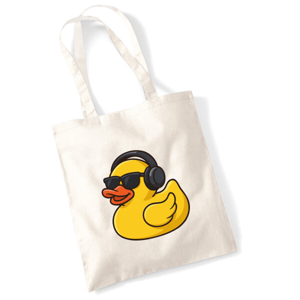 Jutebeutel Quietscheente DJ Gummiente Club-DJ 10 Liter