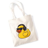 Jutebeutel Quietscheente DJ Gummiente Club-DJ 10 Liter