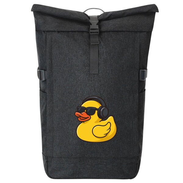 Kurierrucksack Quietscheente DJ Gummiente Club-DJ 30-44 Liter Black Melange